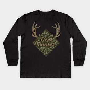 Vintage Deer Hunter Kids Long Sleeve T-Shirt